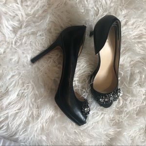 Nine West black with bling heels